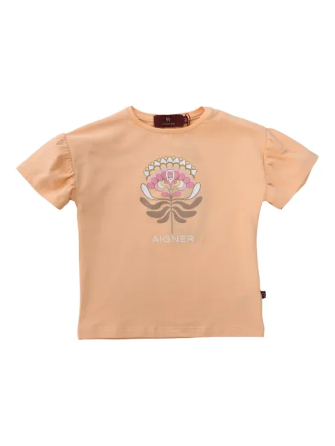 Aigner Kids تيشيرت بأكمام قصيرة وطبعة زهور
