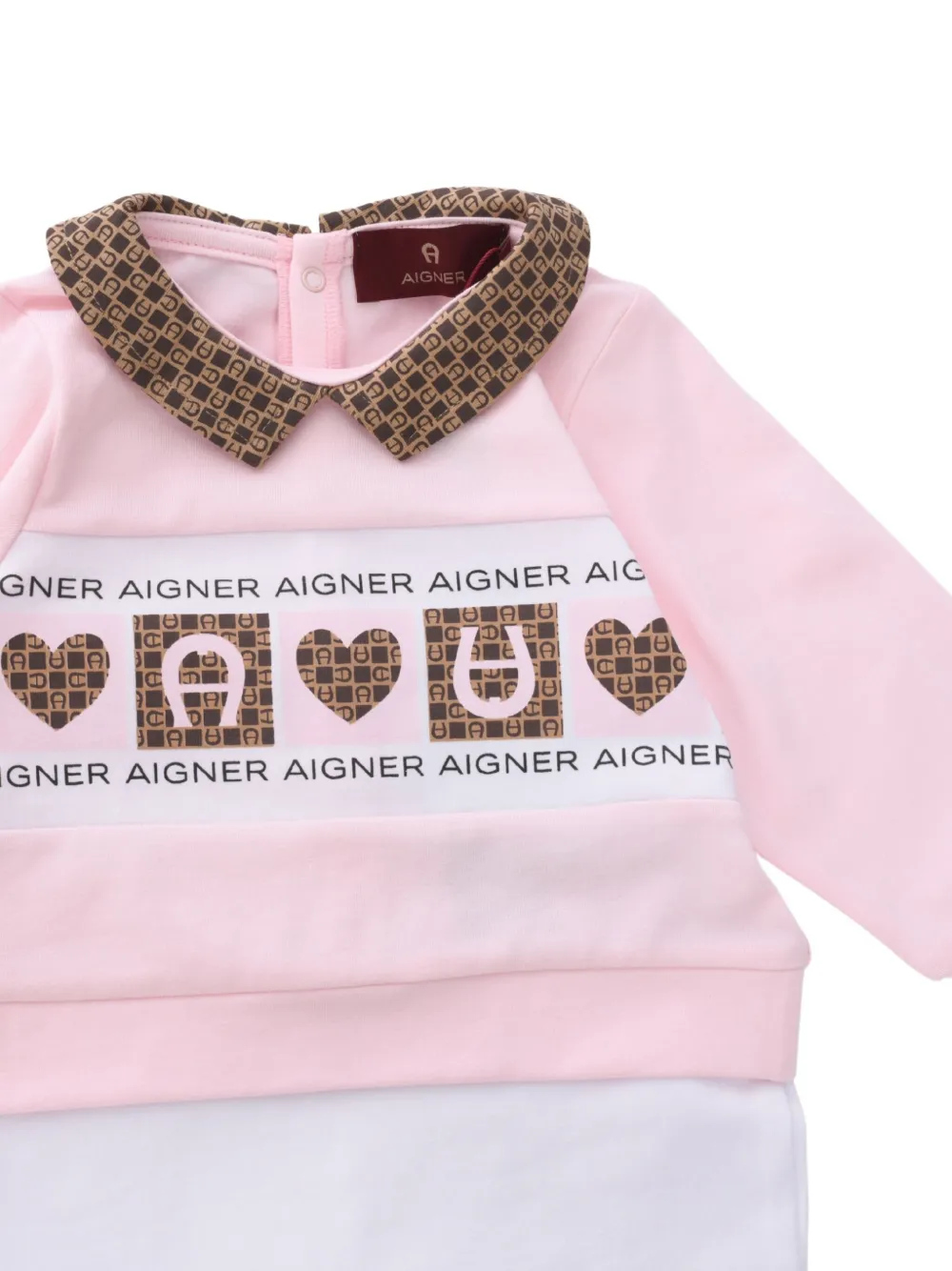 Aigner Kids Romper met kraag detail Roze
