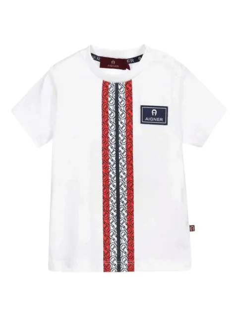 Aigner Kids striped graphic T-shirt