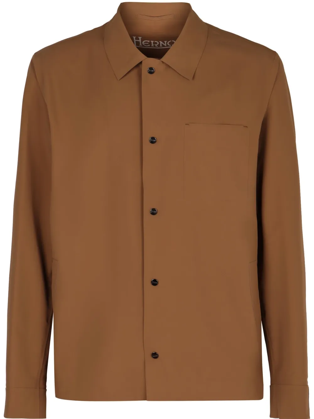 Herno Shirtjack van technisch jersey Bruin
