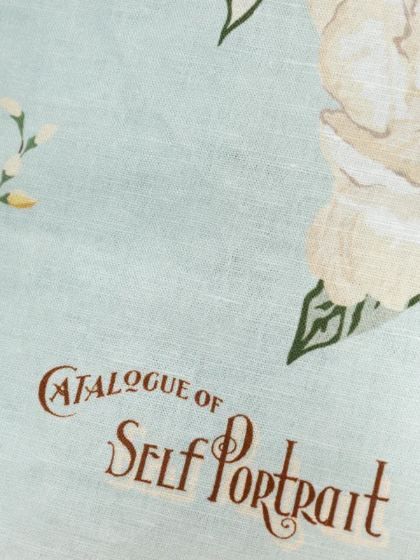 【Self-Portrait】ブルーフローラルリネンショートパンツ Self-Portrait フローラル ショートパンツ | ブルー | FARFETCH JP