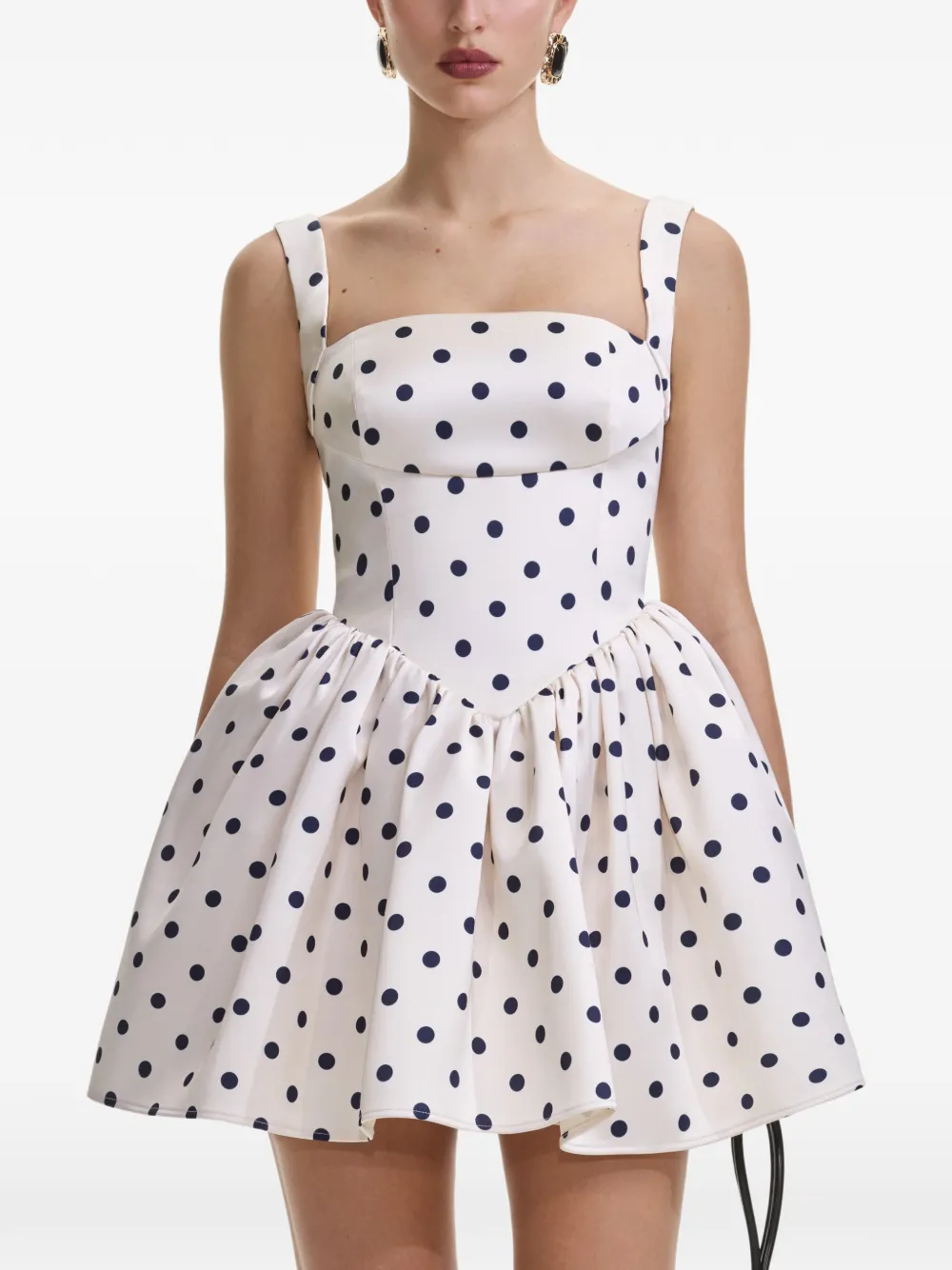 Self-Portrait satin mini dress - White