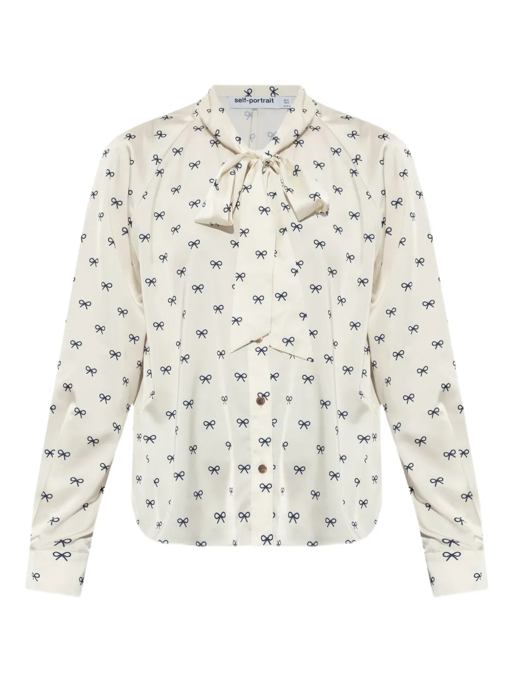 Self-Portrait camisa con estampado de moño | blanco | Image 1