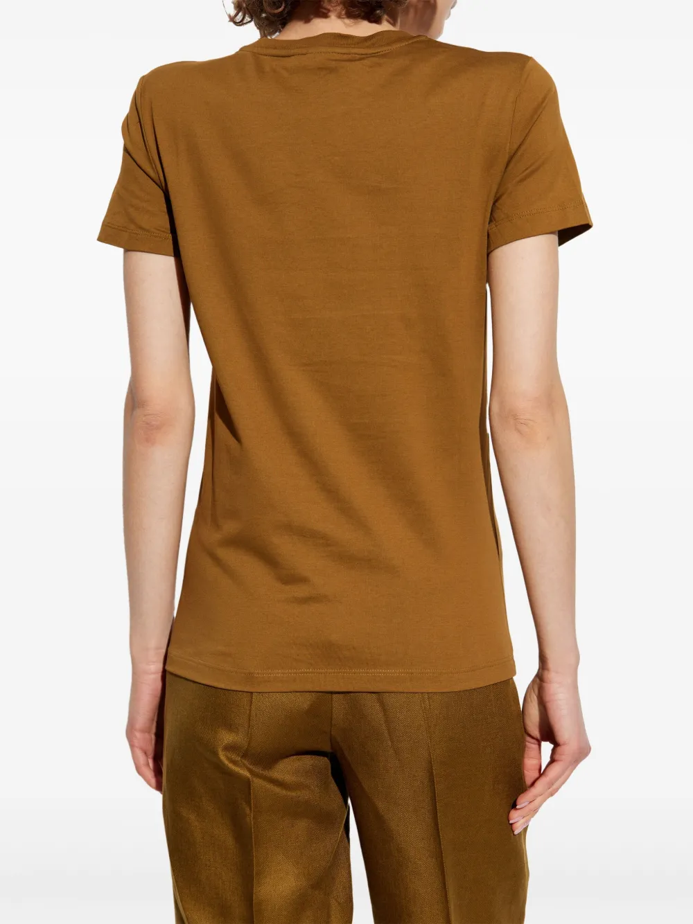 Max Mara T-shirt met logoprint Bruin