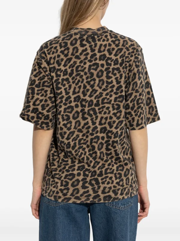 ANINE BING leopard-print T-shirt | Black | FARFETCH JO