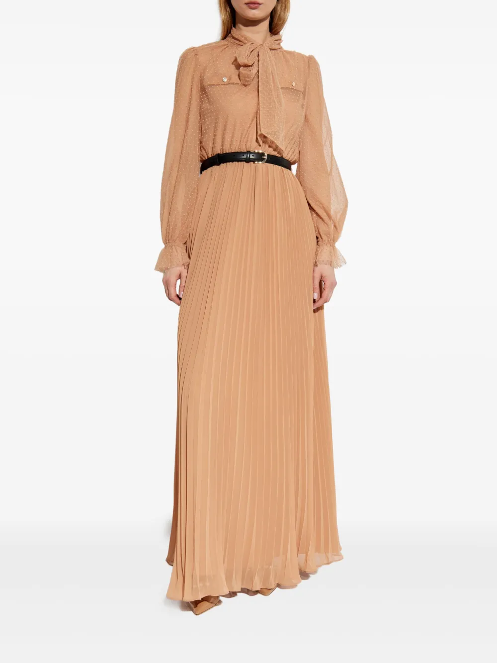 Self-Portrait Jurk met lange mouwen Beige