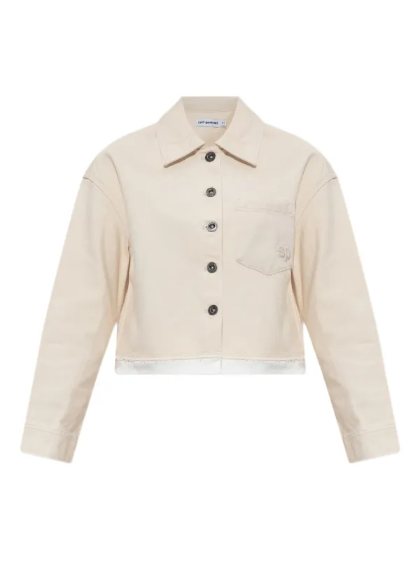 Self-Portrait Logo-embossed Jacket in Neutrals