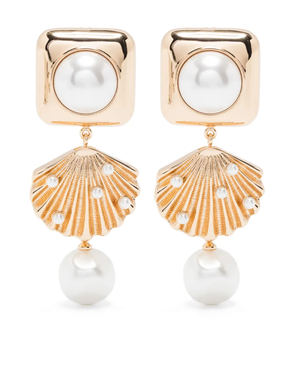 Self-Portrait aretes con detalle de perla | dorado | Image 1