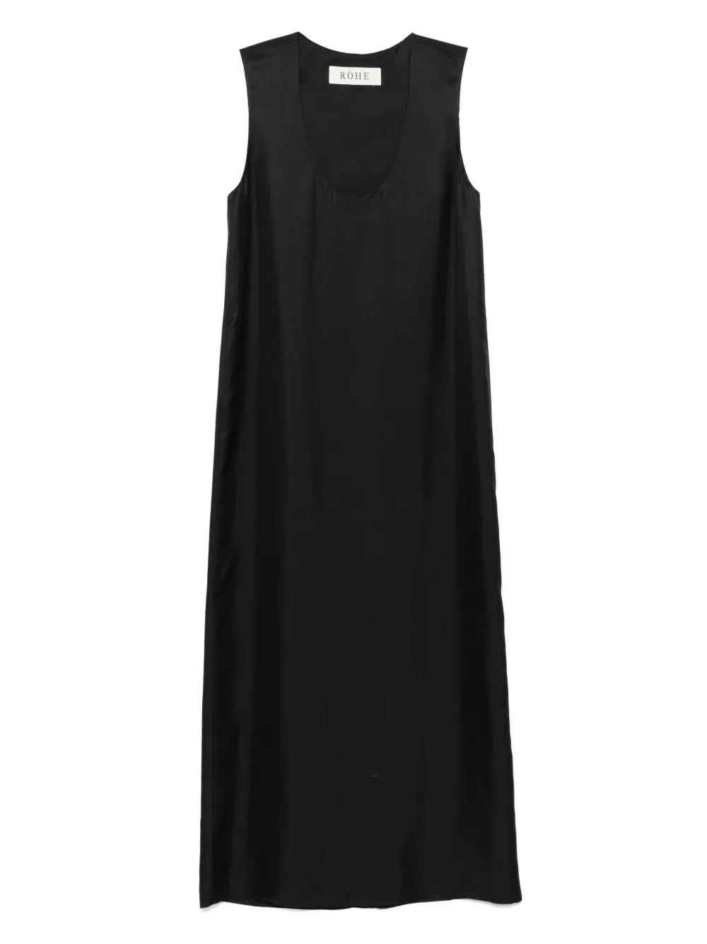 Róhe Abito midi in seta con scollo ampio | nero | Image 1