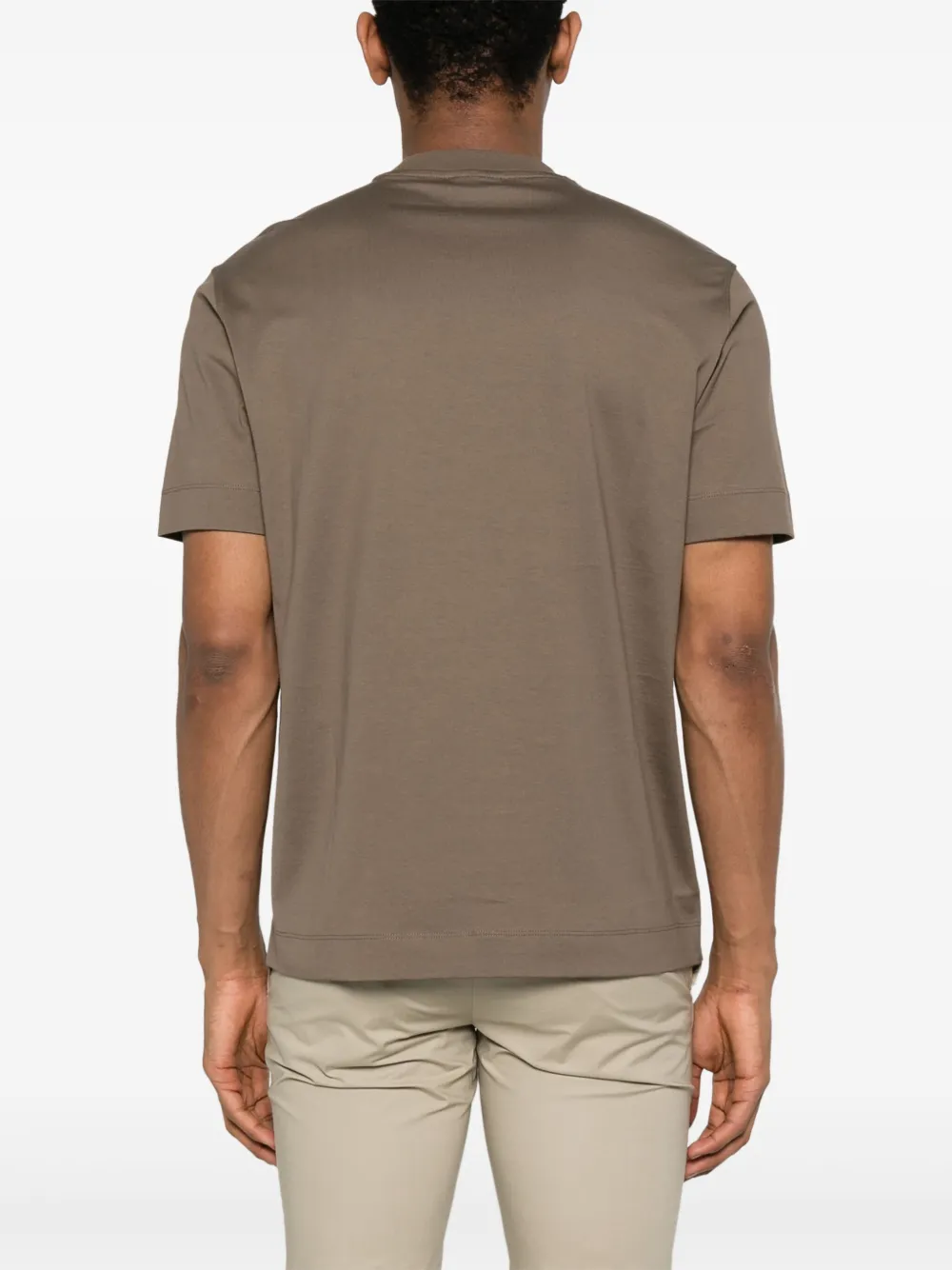 Emporio Armani T-shirt met logo-reliëf Bruin