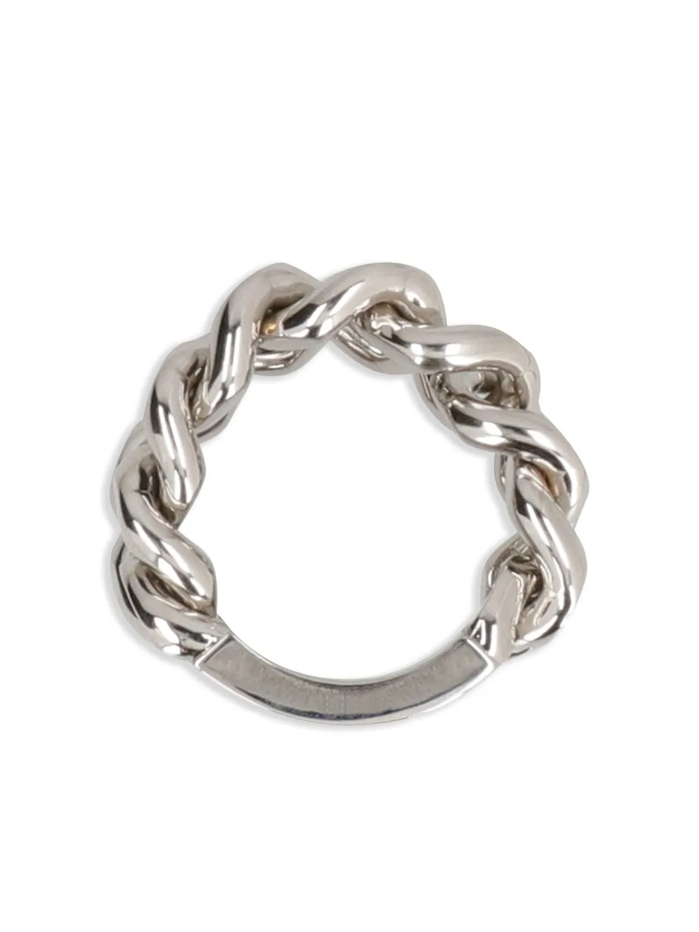 Saint Laurent Logo-engraved Ring In Metallic