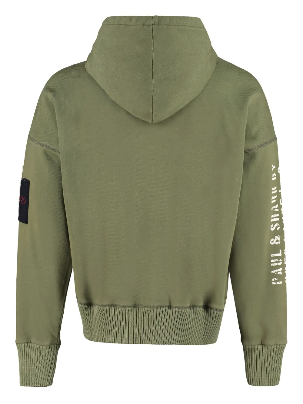 Shop Paul & Shark Patch-at-sleeve Hoodie In Green