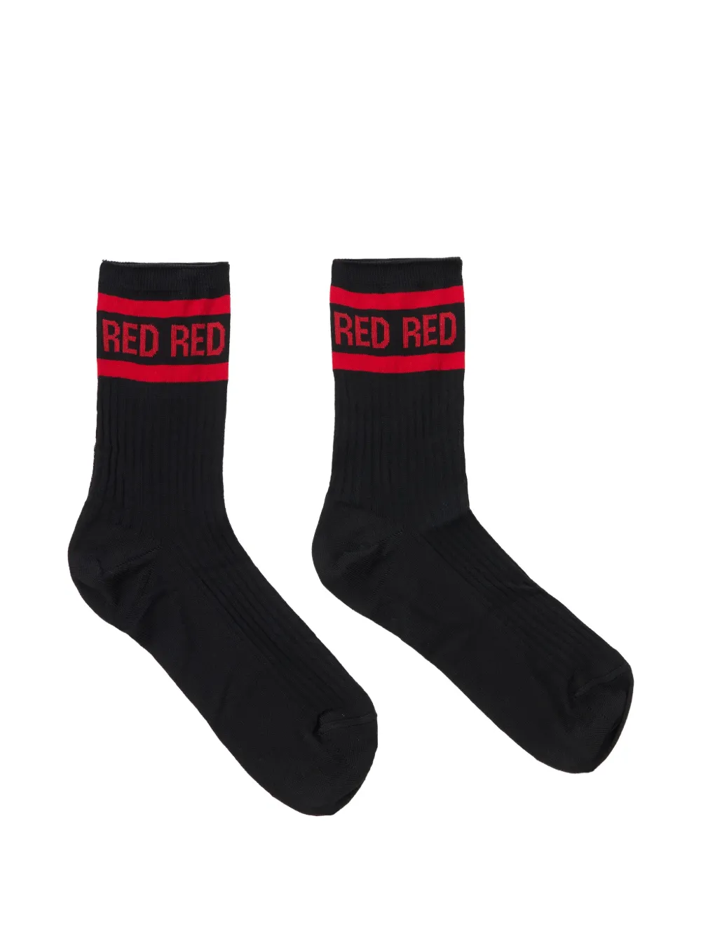RED(V) striped socks - Nero