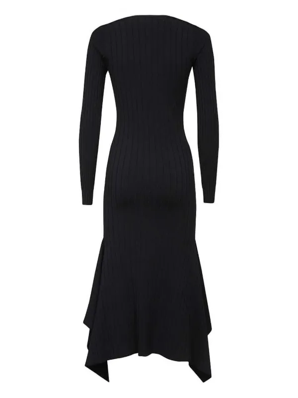 St. John Ribbed long-sleeve Maxi Dress | Black | FARFETCH
