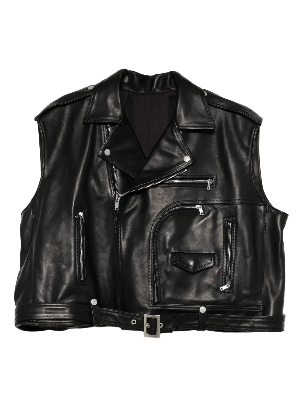 Rick Owens cropped leather jacket | Black | Image 1