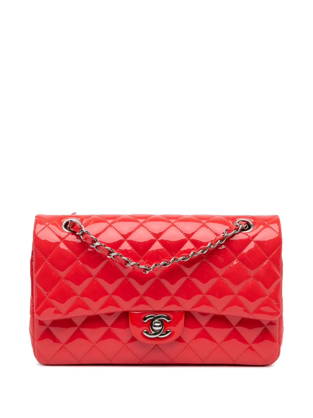 CHANEL Pre-Owned شنطة كتف 'دابل فلاب' كلاسيك لامعة متوسطة 2015-2016 | أحمر | Image 1
