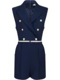Elisabetta Franchi logo-plaque playsuit - Blue
