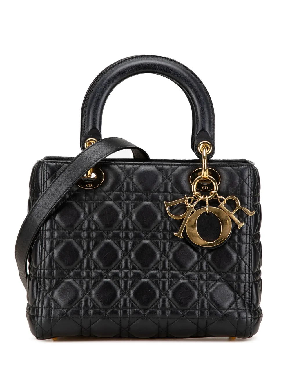 2018 Medium Lambskin Cannage Lady Dior satchel