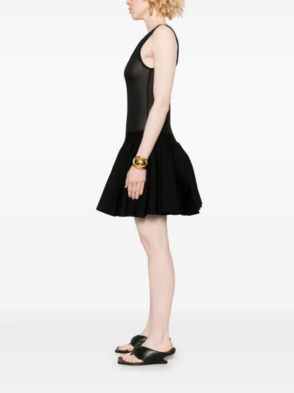 alaia black mini dress Alaïa Knitted Godet Mini Dress | Black