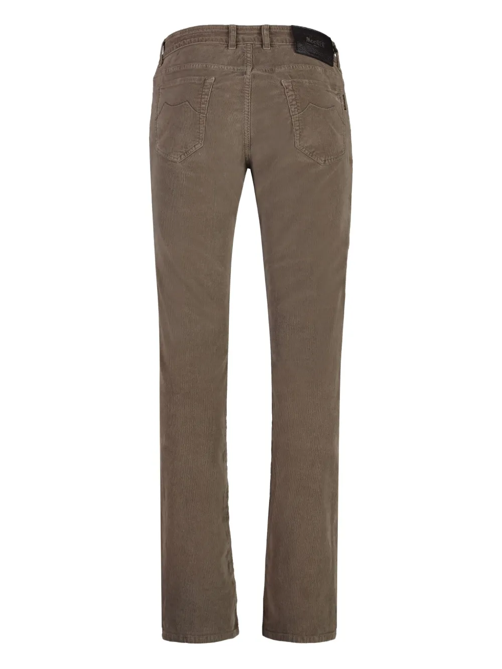 Moorer logo-patch corduroy straight-leg trousers - Bruin