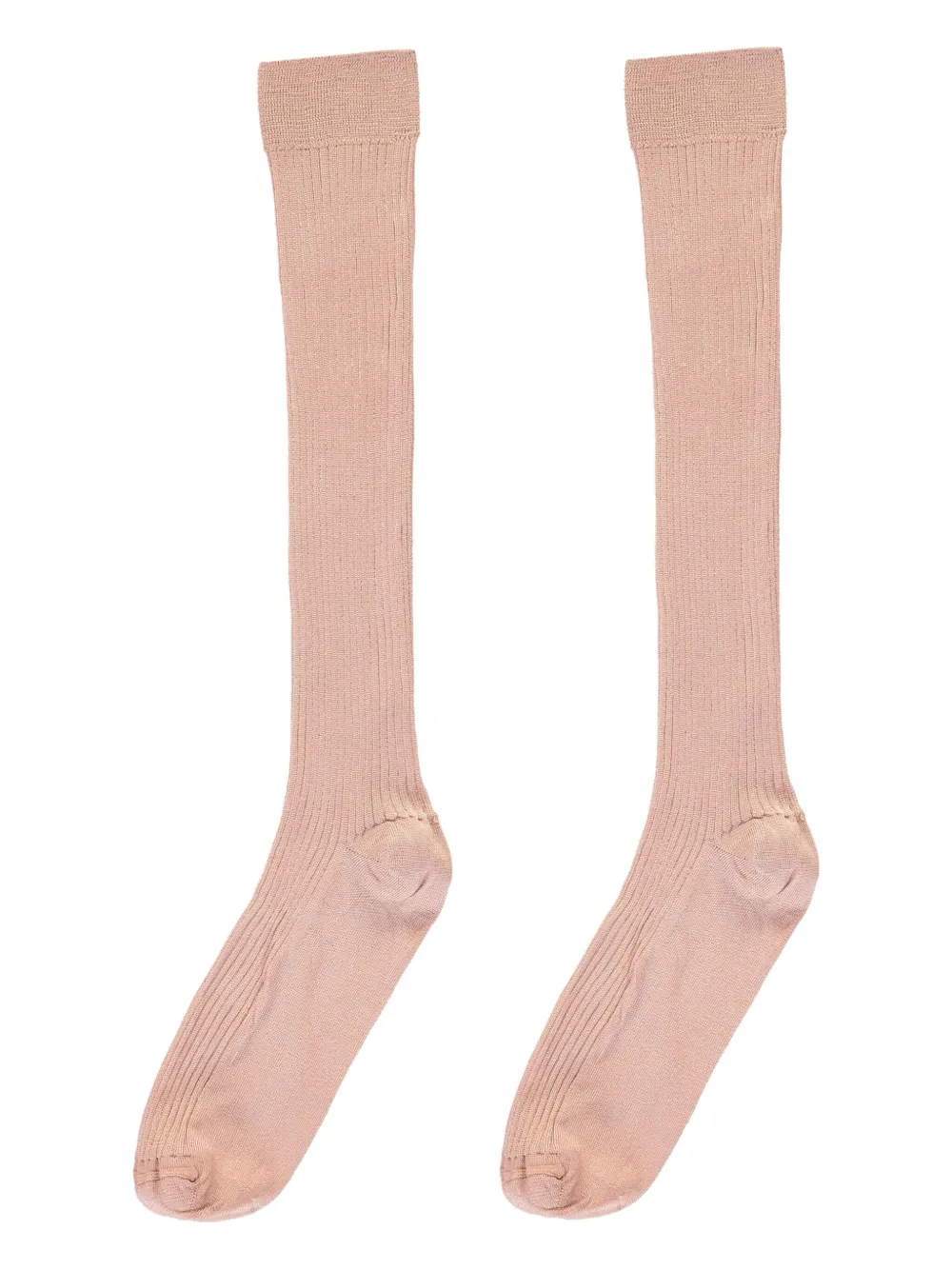 Red Valentino Ribbed Knee-high Socks In Pink