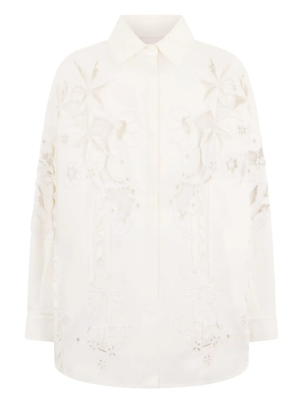 Valentino Garavani floral-lace shirt | White | Image 1