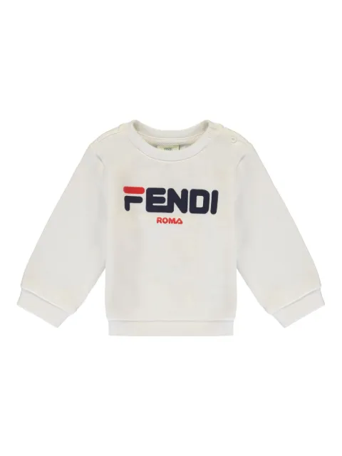 Fendi Kids سويت شيرت مزين بشعار الماركة