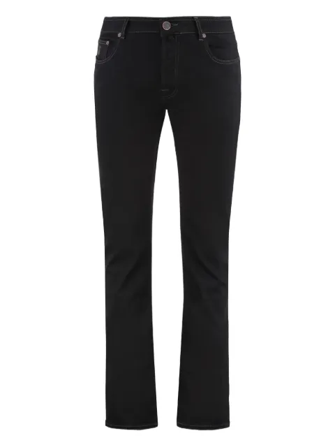 Moorer logo-patch five-pocket jeans