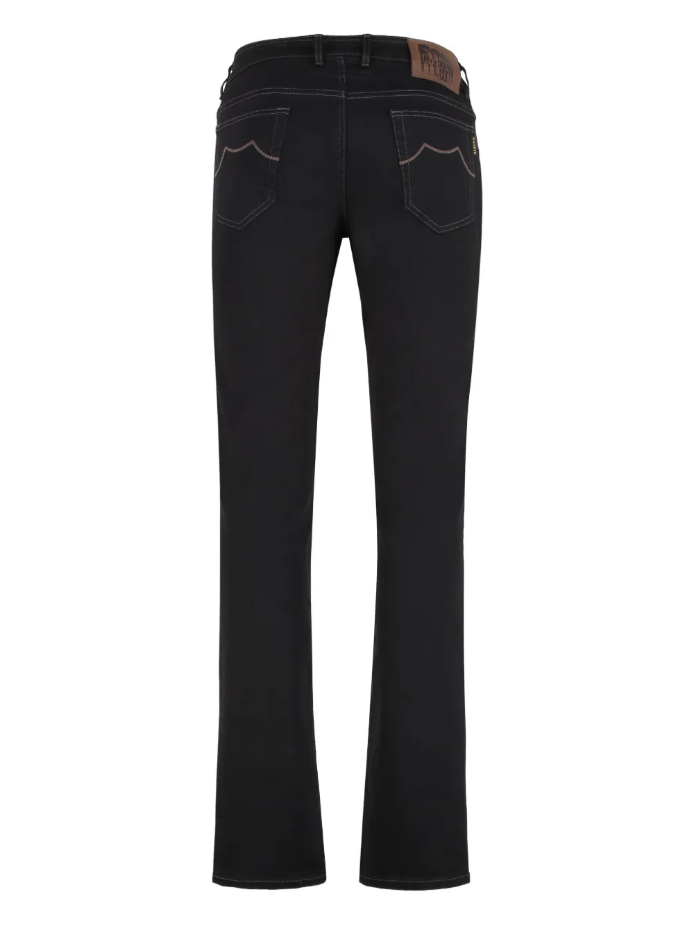 Moorer logo-patch five-pocket jeans - Zwart