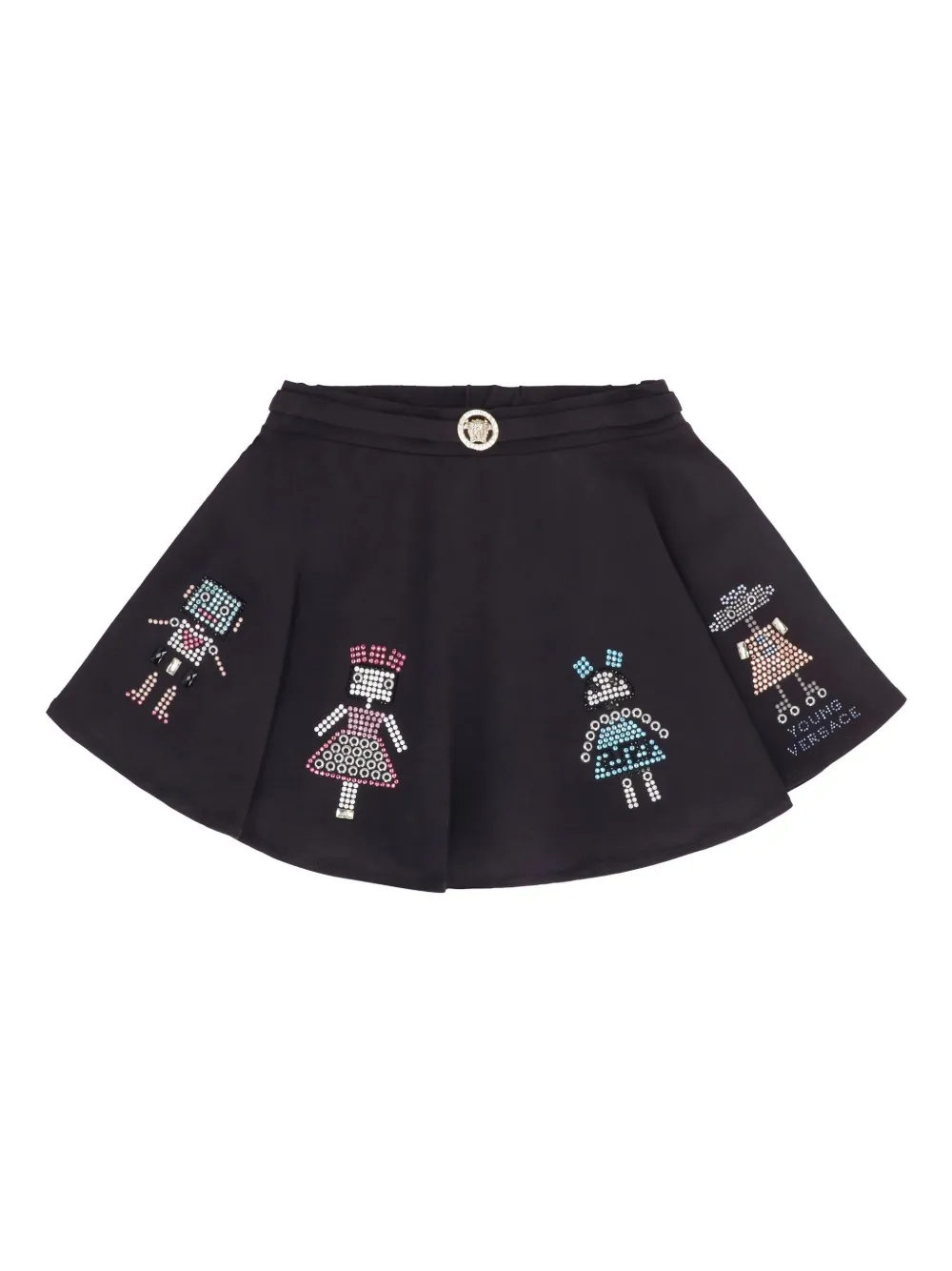 Versace Kids Mini-rok verfraaid met pailletten Zwart