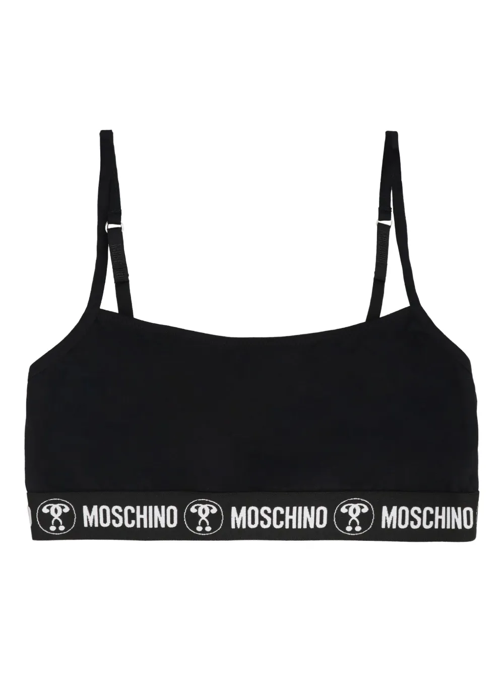 Moschino Bralette met logoband Zwart
