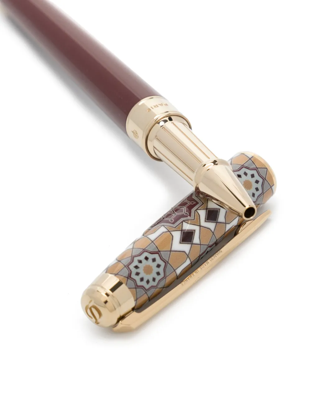 St Dupont Patterned Rollerball Pen In Yellow
