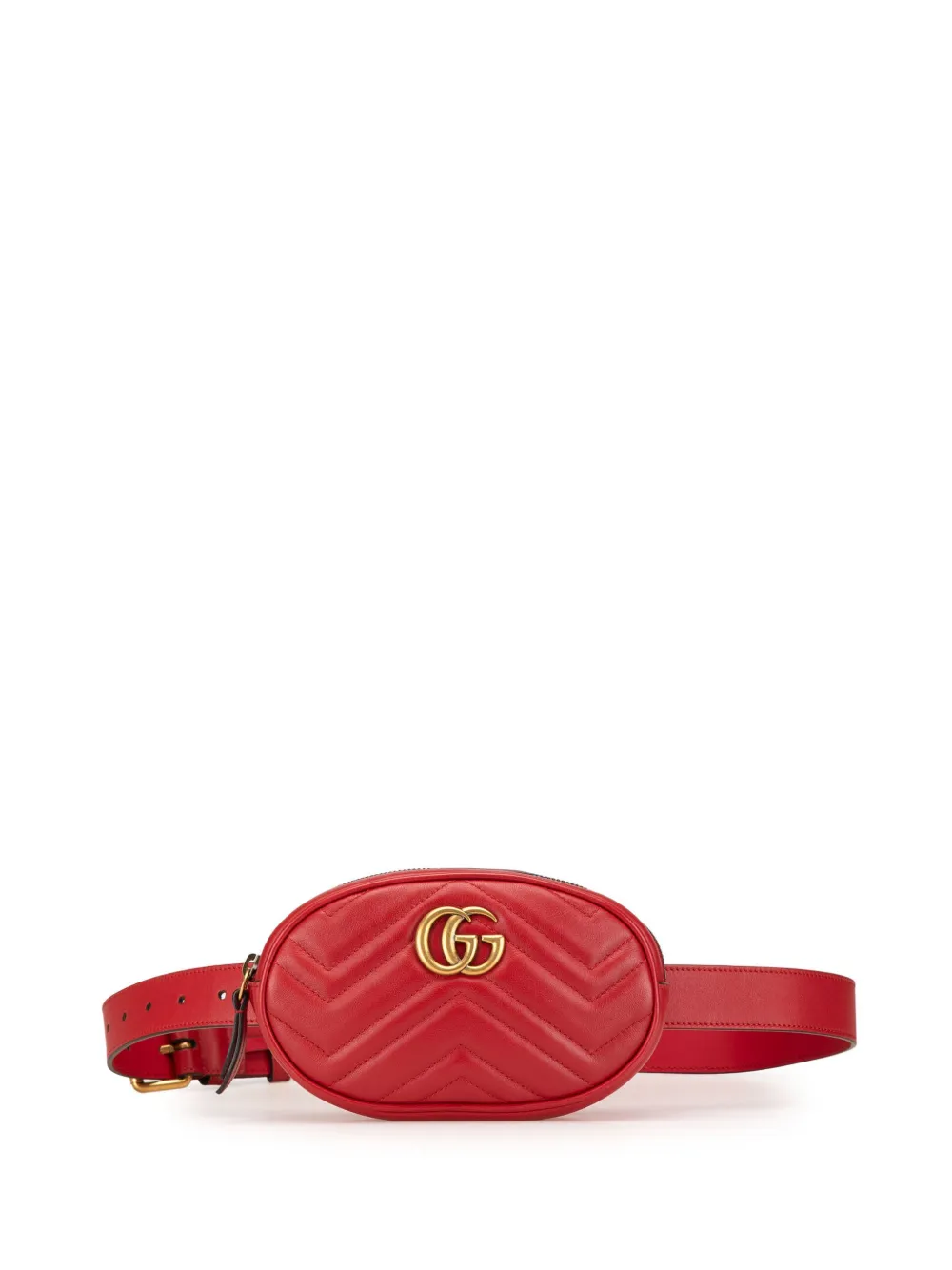 Gucci Pre-Owned 2016-2024 Leather GG Marmont Matelasse belt bag | Red | Image 1