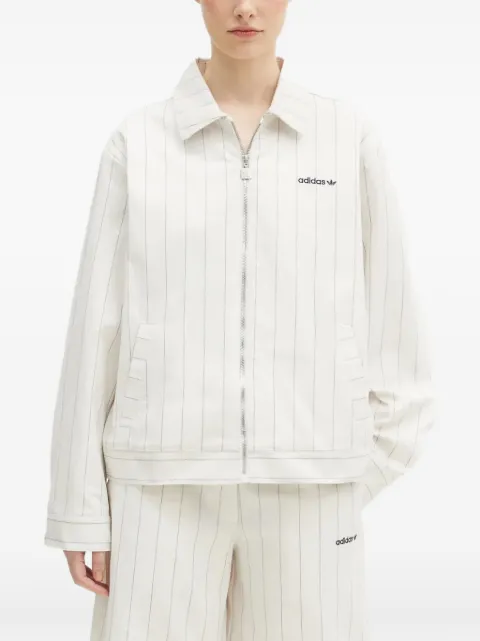 adidas pinstripe zip-up jacket