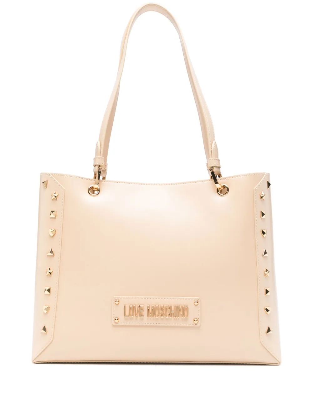 Love Moschino ロゴプレート ハンドバッグ - ニュートラル Love Moschino ロゴプレート ハンドバッグ - ニュートラル