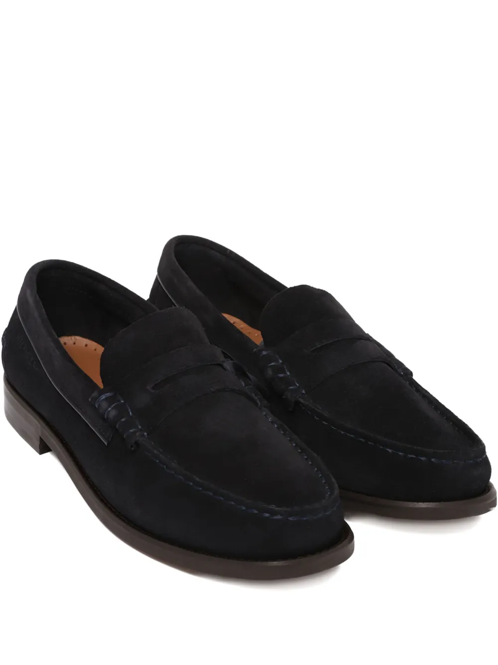 Tommy Hilfiger debossed suede loafers Black