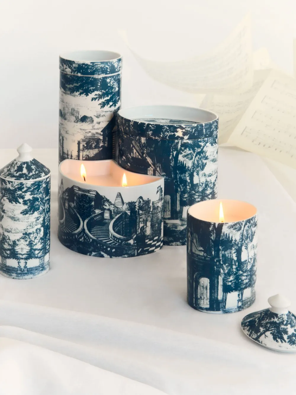 Fornasetti Small Se Poi Candle In Blue