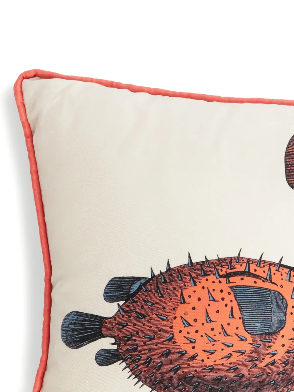 Fornasetti Pesci Cushion (50cm X 25cm) In White