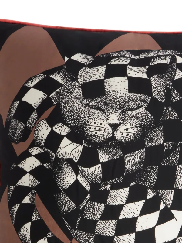 正規品 Fornasetti クッション Fornasetti High Fidelity Square クッション 45cm x 45cm | ブラック