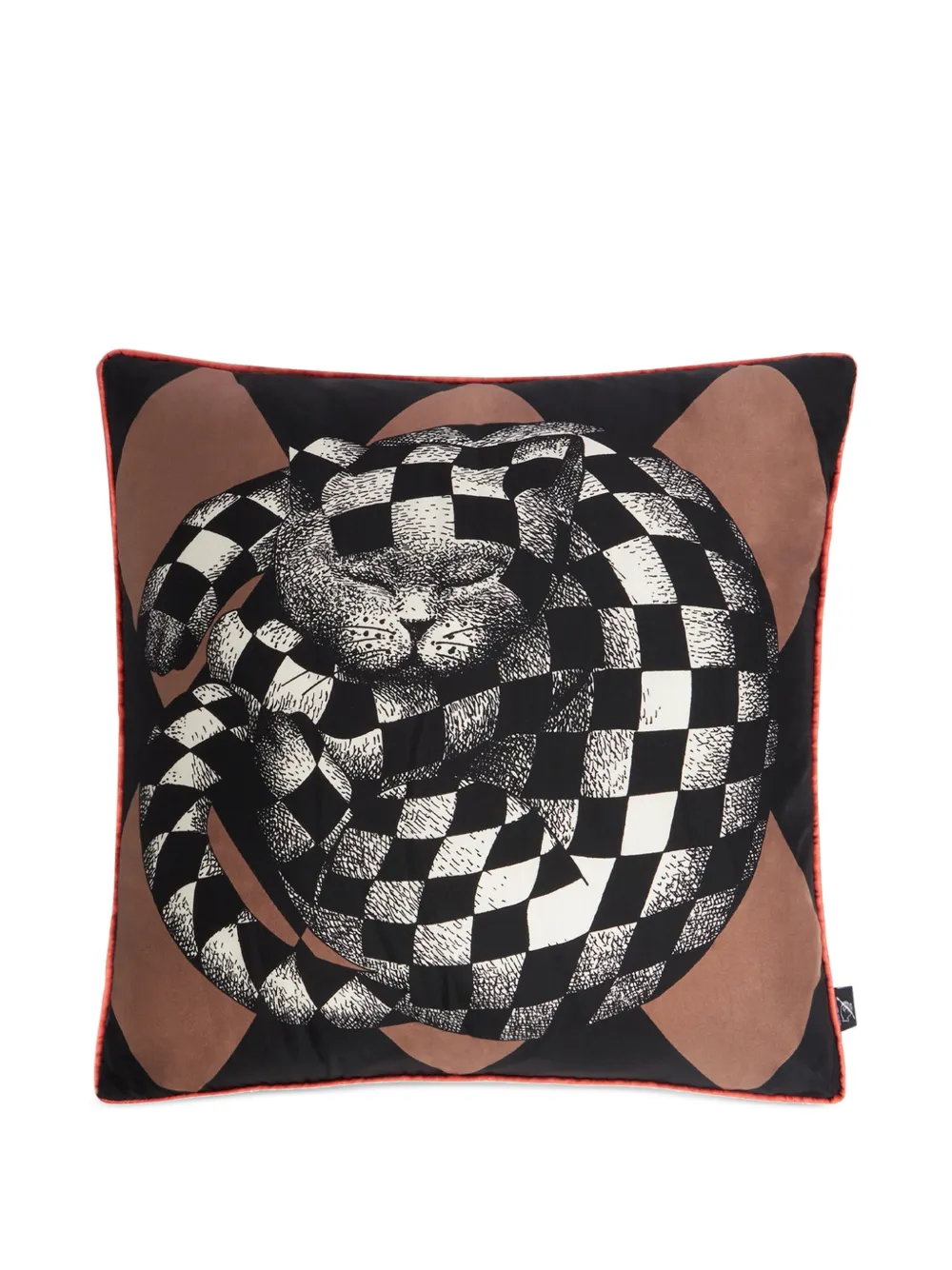 Fornasetti High Fidelity Square cushion (45cm x 45cm) | Black | Image 1