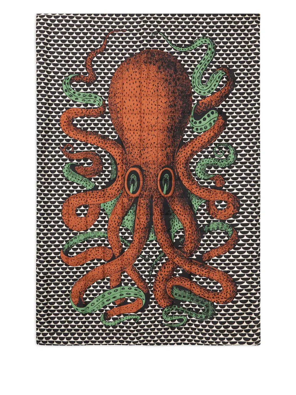 Fornasetti Polipo チェック スロー190cm x 130cm - ブラウン Fornasetti Polipo チェック スロー190cm x 130cm - ブラウン