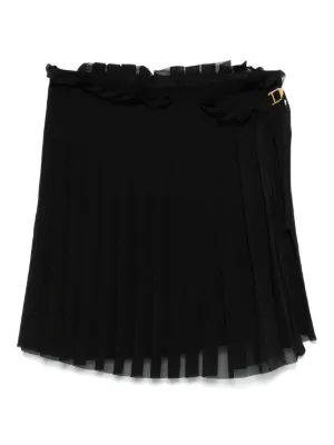 【関税込み】AMI Paris ブラック プリーツ ミニスカート ブラック（黒）系 AMI PARIS(アミ パリス) ミニスカート