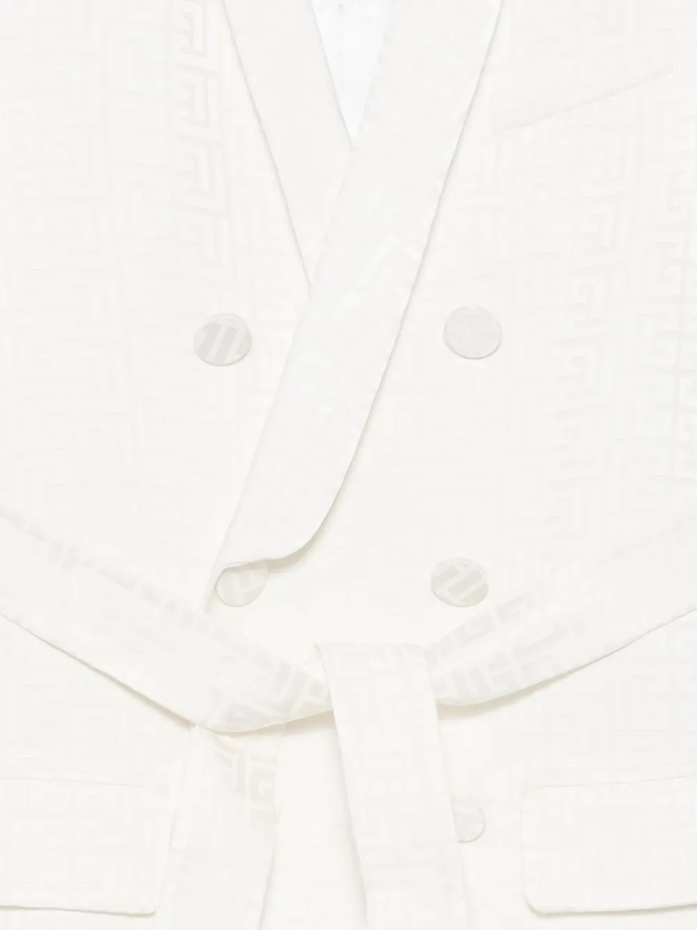 Balmain Kids Blazer met PB monogram-jacquard Wit