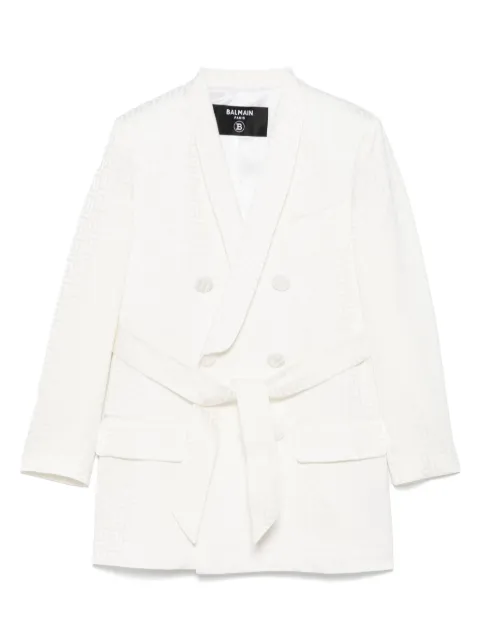 Balmain Kids PB monogram-jacquard blazer