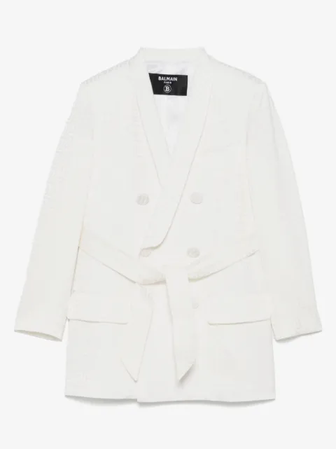 Balmain Kids PB monogram-jacquard blazer