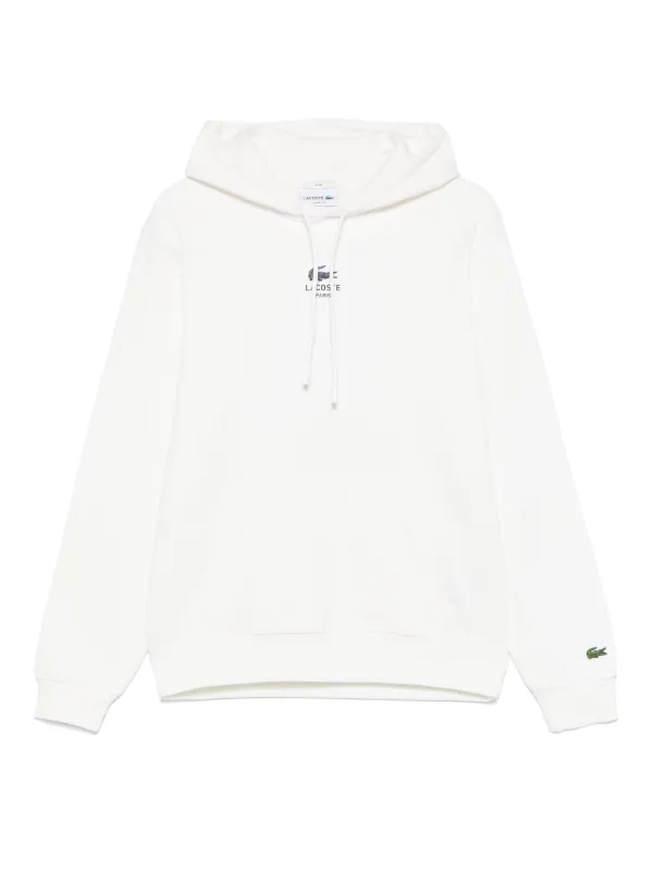 Lacoste Cotton Fleece Hoodie White FARFETCH IN