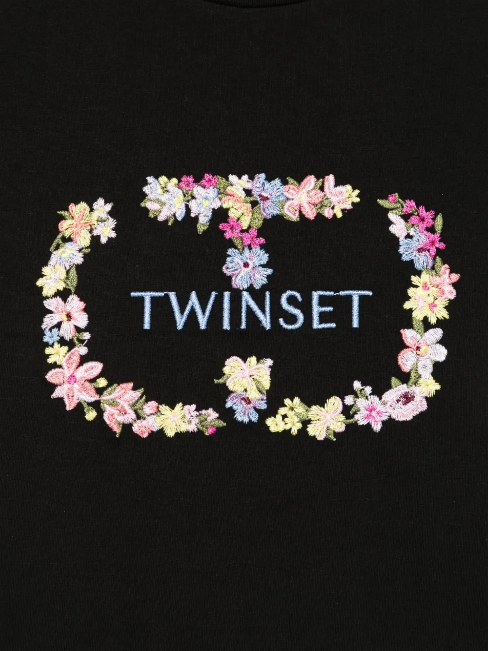TWINSET Kids T-shirt met geborduurd logo Zwart