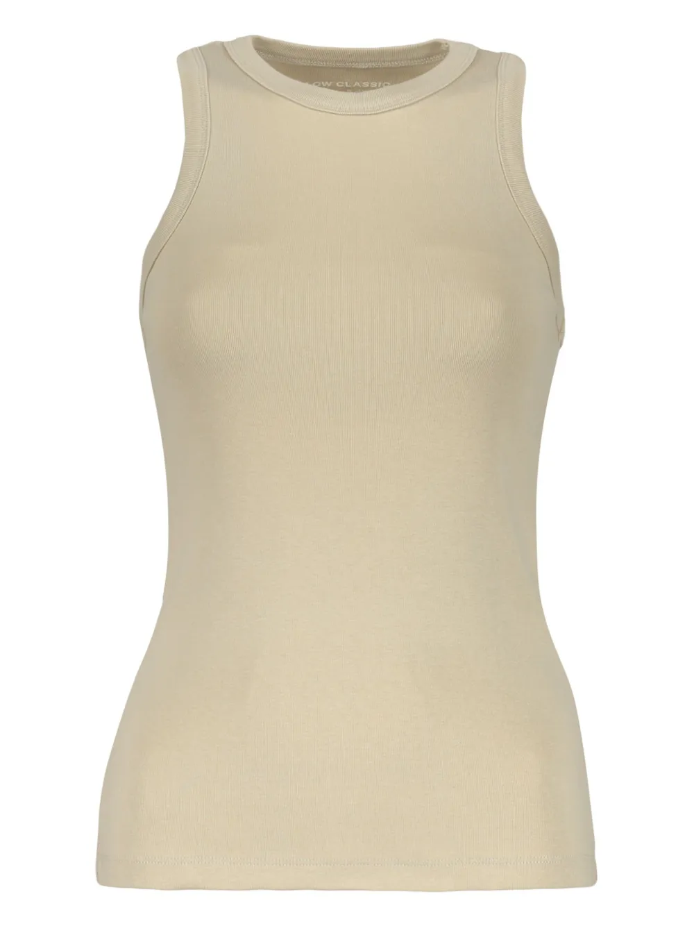 Low Classic Tanktop van stretchkatoen Beige