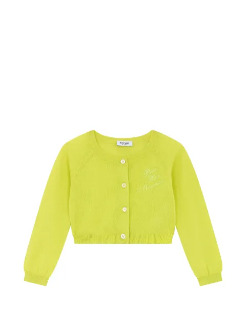 Moschino logo-embroidered cropped cardigan