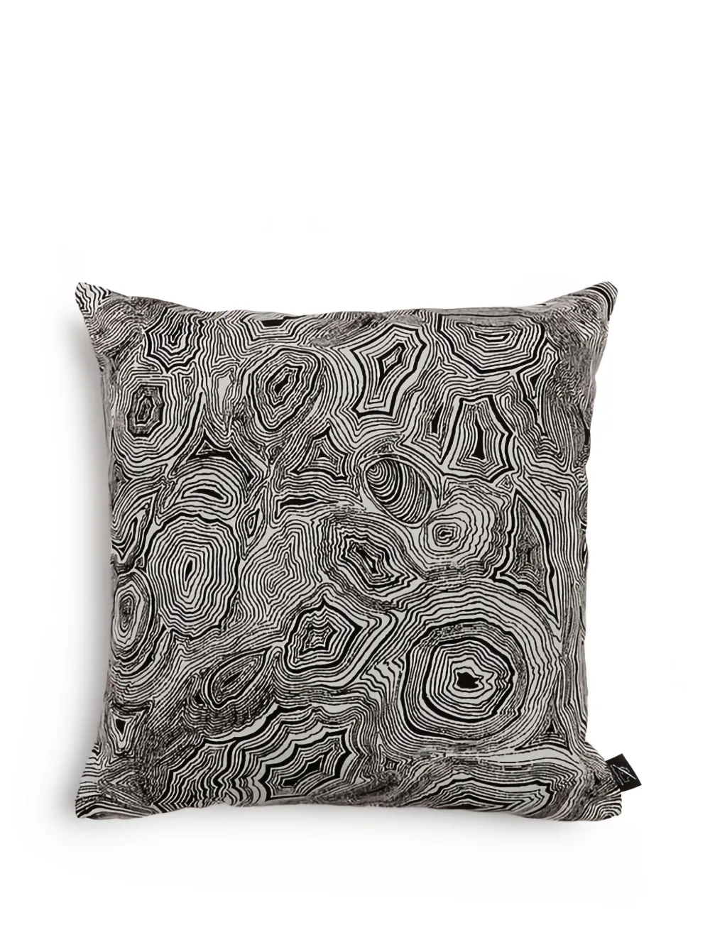 Fornasetti Malachite outdoor cushion (40cm x 40cm) | Black | Image 1
